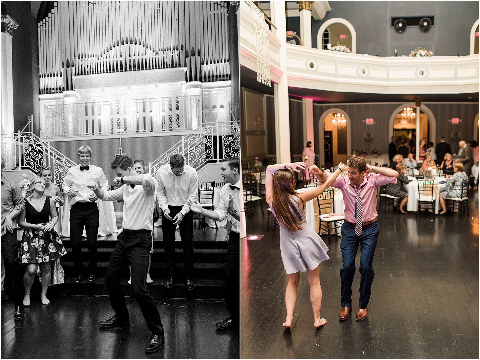 Arielle Peters Photography | Wedding guests dancing at wedding reception on wedding day at the Uptown Center in Michigan City, Indiana.
