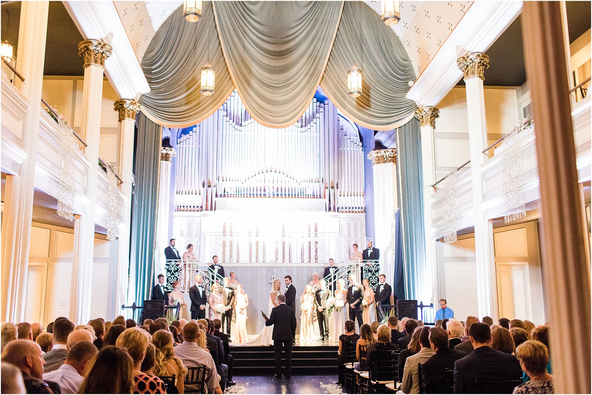 Arielle Peters Photography | Bride and groom standing at the alter on wedding day at the Uptown Center in Michigan City, Indiana.