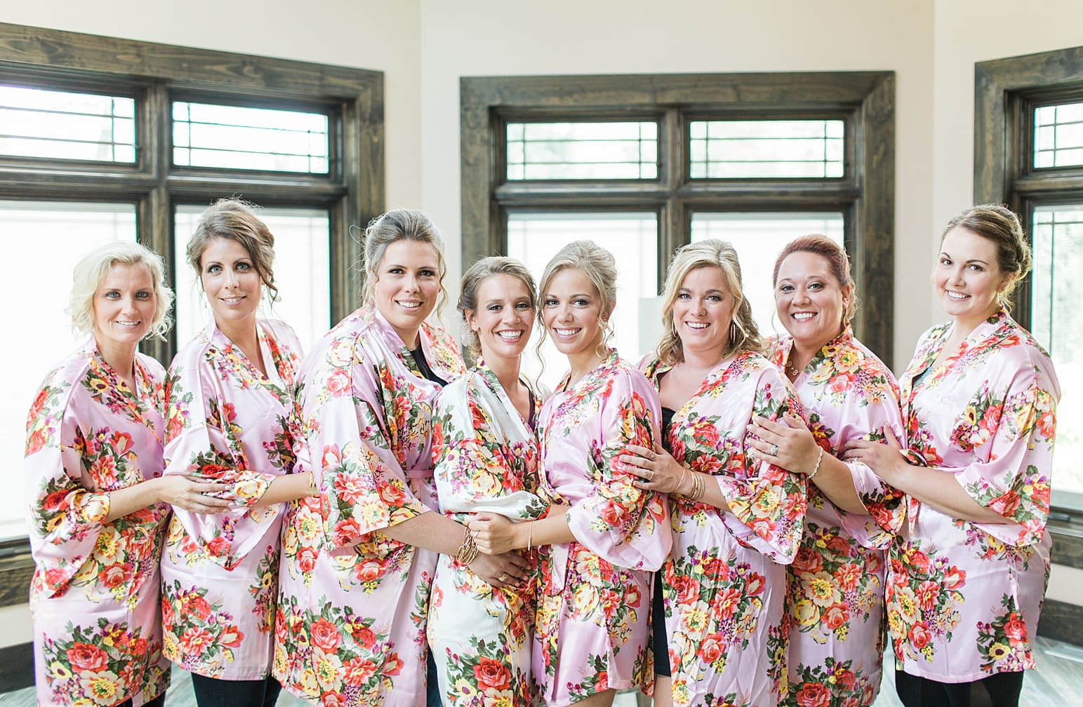 Arielle Peters Photography | Bride and bridesmaids in robes getting ready on wedding day at The Pavilion at Sandy Pines in Demotte, Indiana.