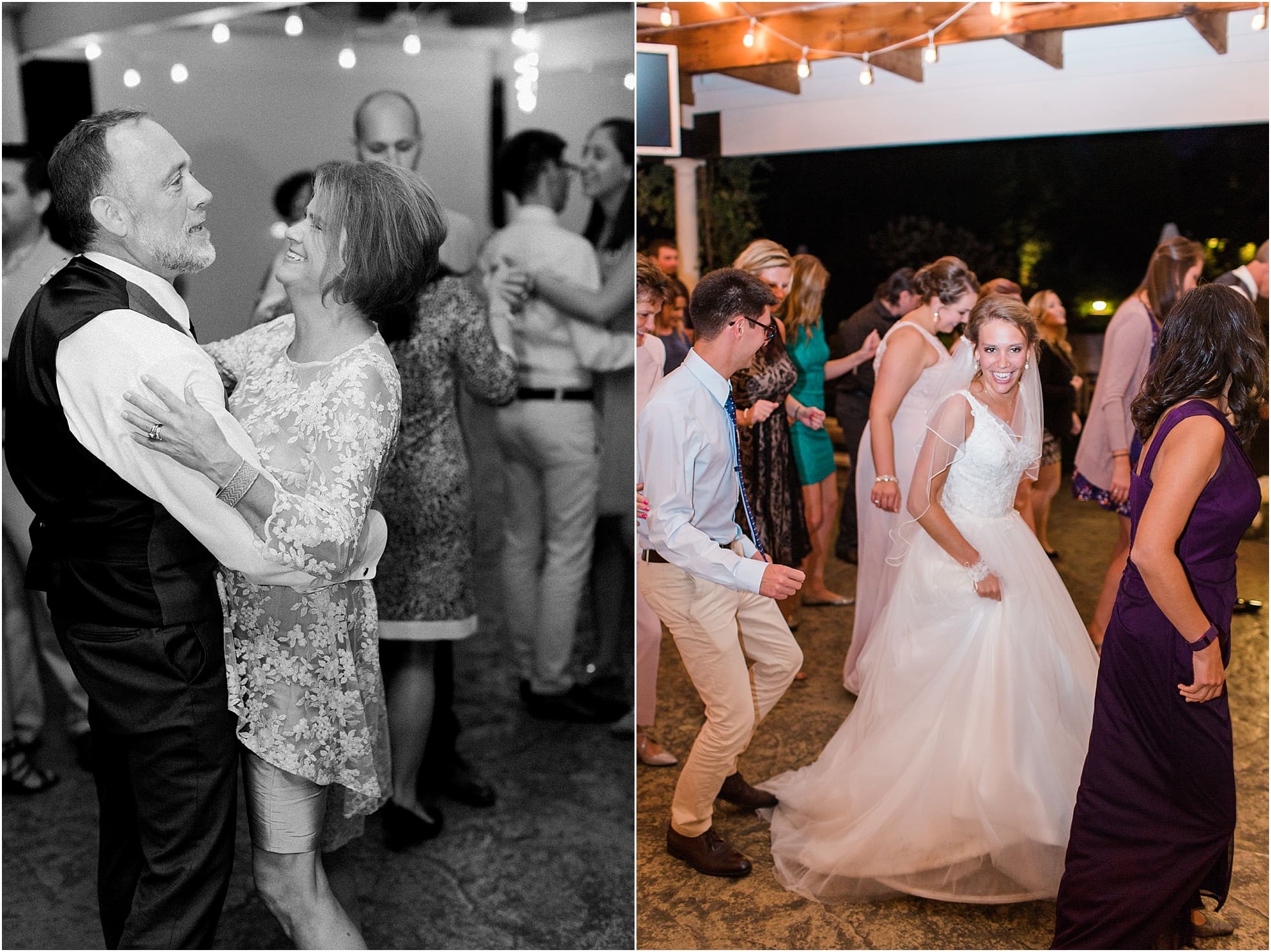 Arielle Peters Photography | Wedding guests dancing at wedding reception on wedding day at The Pavilion at Sandy Pines in Demotte, Indiana.
