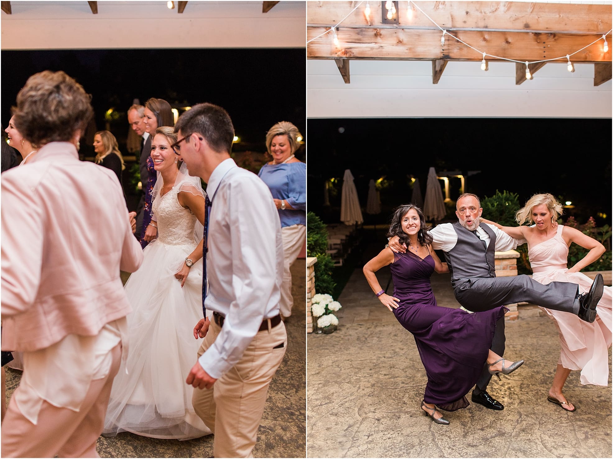 Arielle Peters Photography | Wedding guests dancing at wedding reception on wedding day at The Pavilion at Sandy Pines in Demotte, Indiana.