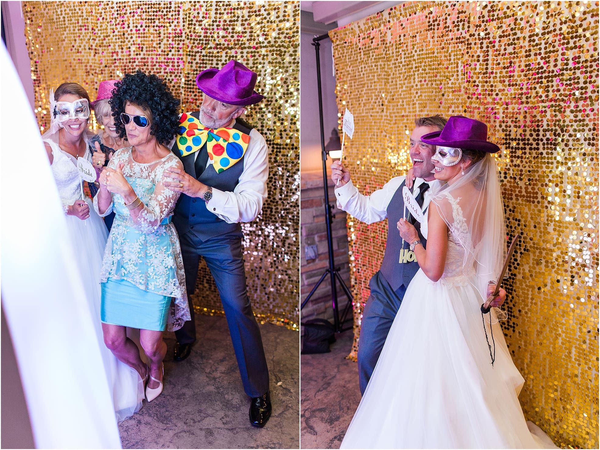 Arielle Peters Photography | Wedding guests in photo booth at wedding reception on wedding day at The Pavilion at Sandy Pines in Demotte, Indiana.