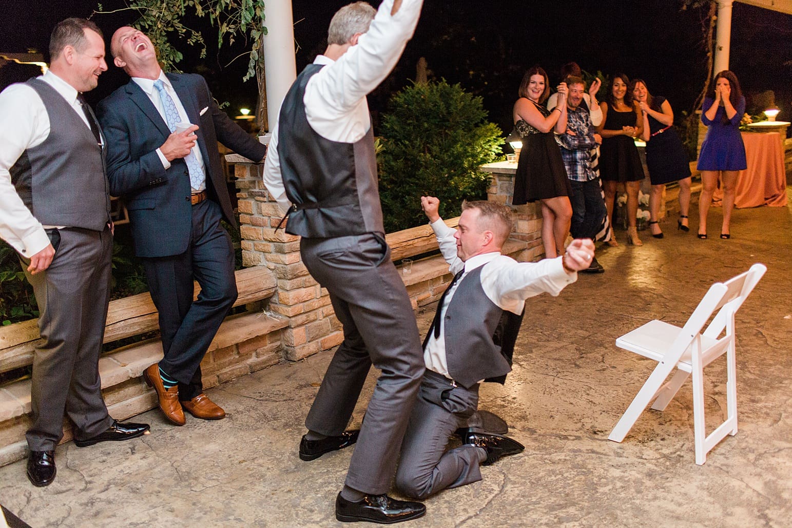 Arielle Peters Photography | Wedding guests dancing at wedding reception on wedding day at The Pavilion at Sandy Pines in Demotte, Indiana.