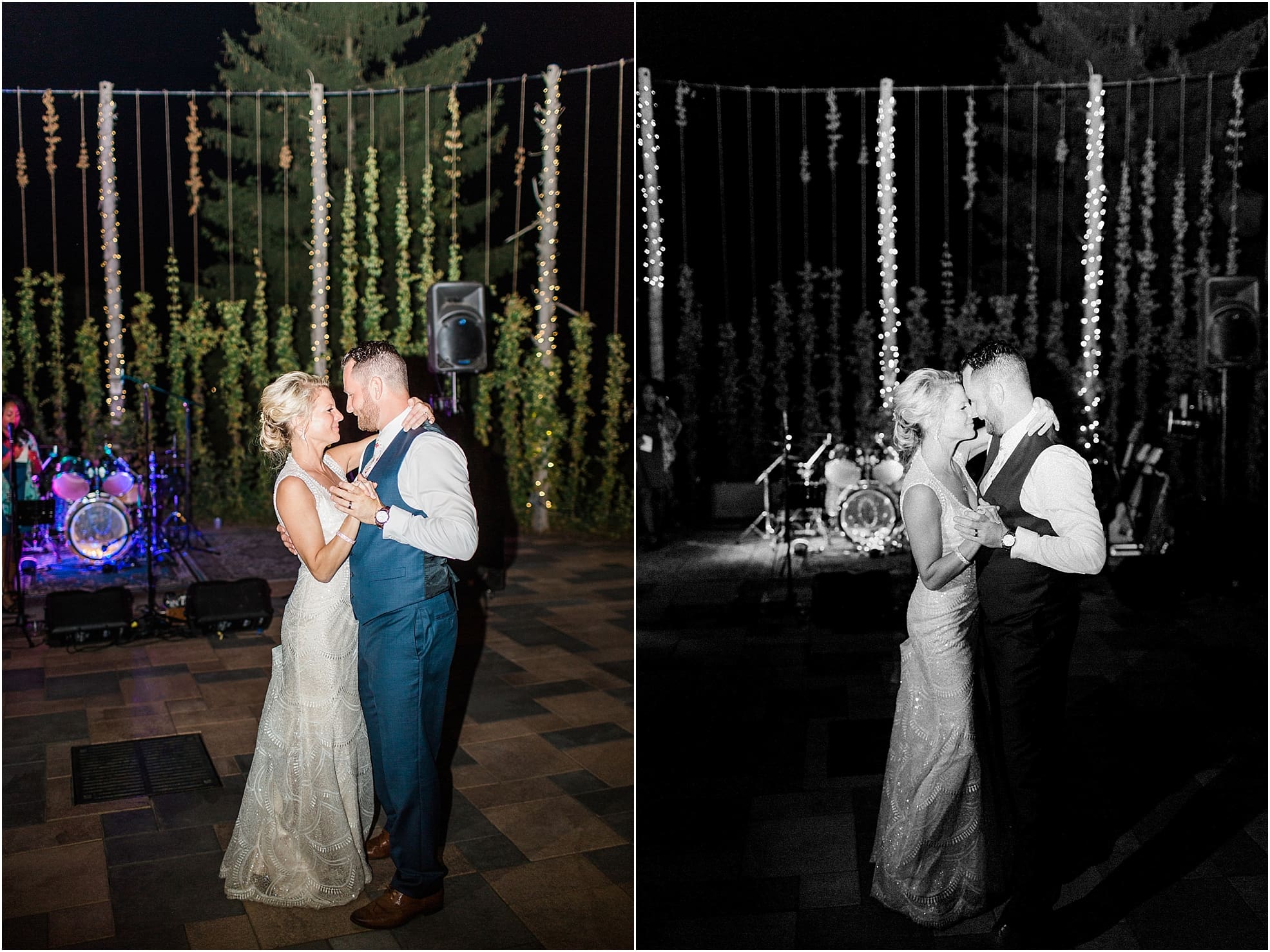 Arielle Peters Photography | Bride and groom sharing first dance at outdoor wedding reception on wedding day at Joseph Decuis Farm in Roanoke, Indiana.