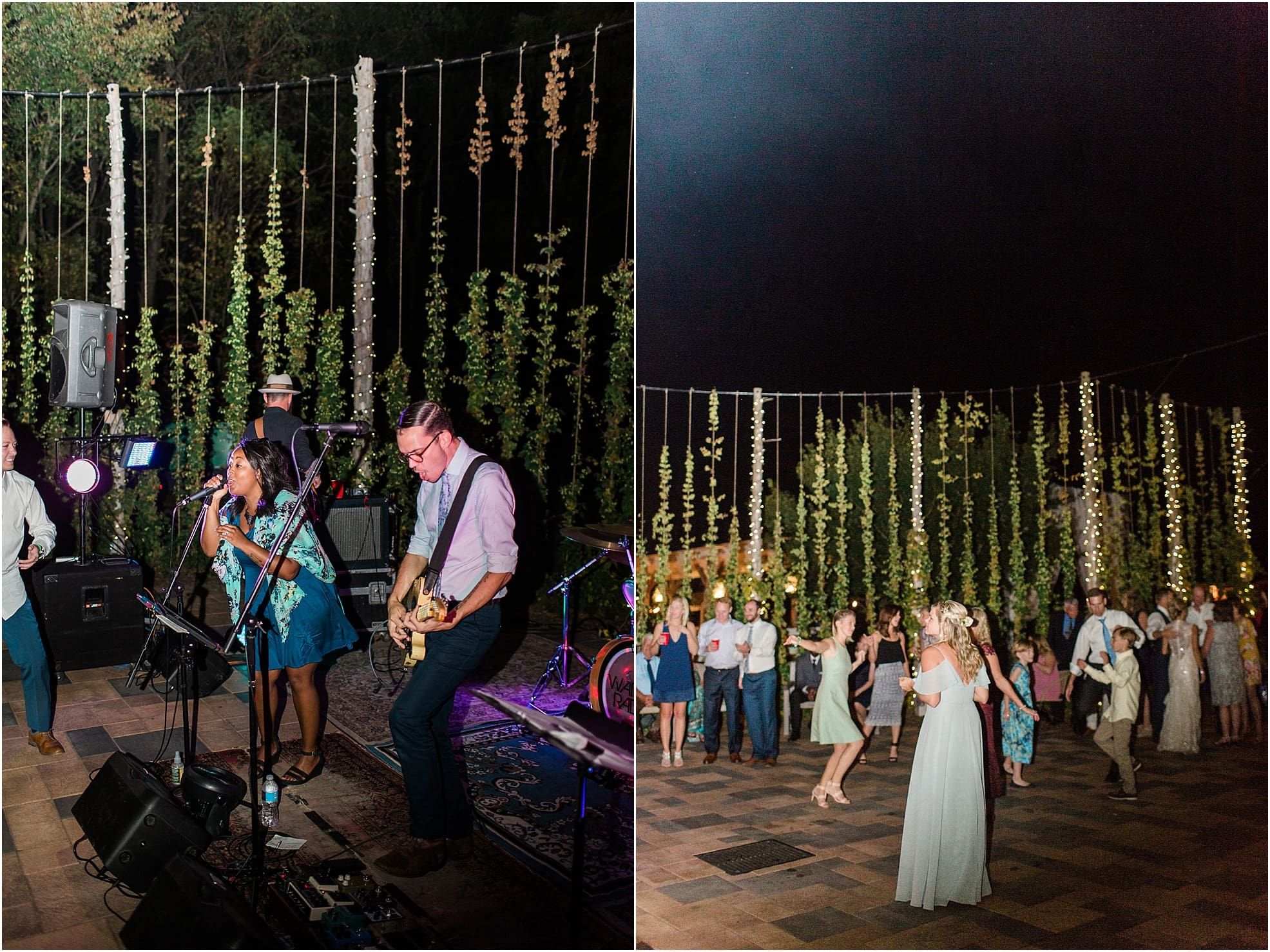 Arielle Peters Photography | Wedding band playing at outdoor wedding reception on wedding day at Joseph Decuis Farm in Roanoke, Indiana.