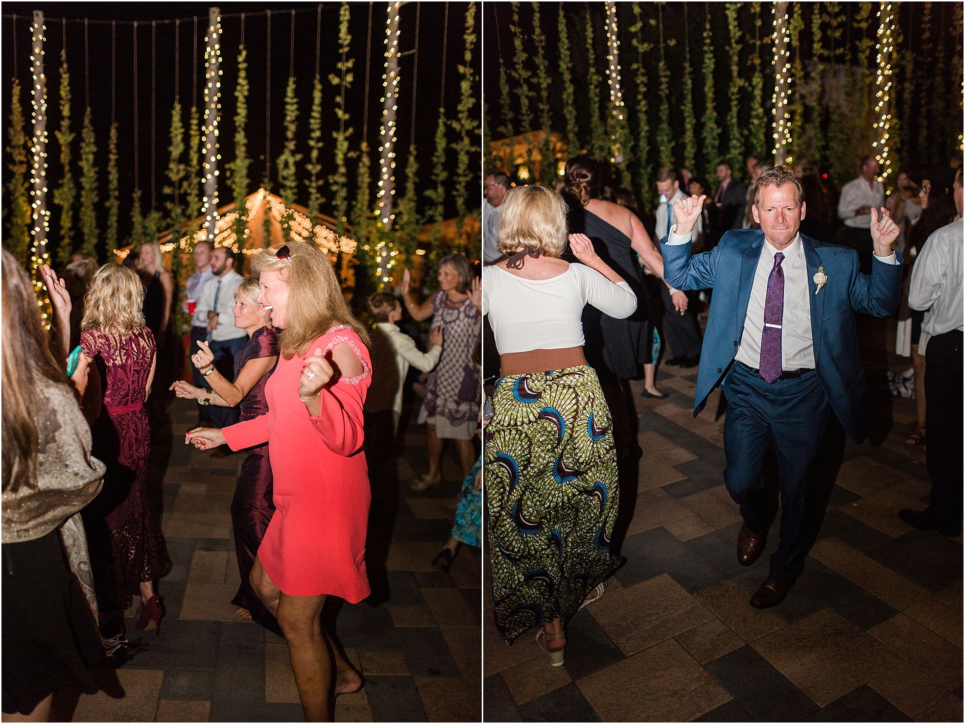 Arielle Peters Photography | Wedding guests dancing at outdoor wedding reception on wedding day at Joseph Decuis Farm in Roanoke, Indiana.