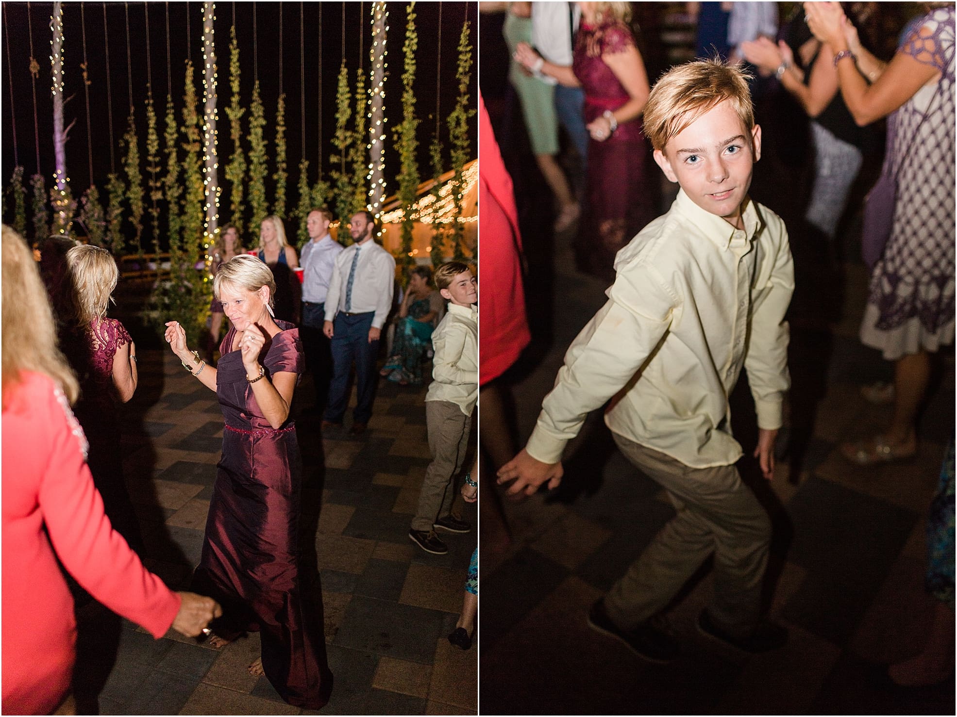 Arielle Peters Photography | Wedding guests dancing at outdoor wedding reception on wedding day at Joseph Decuis Farm in Roanoke, Indiana.