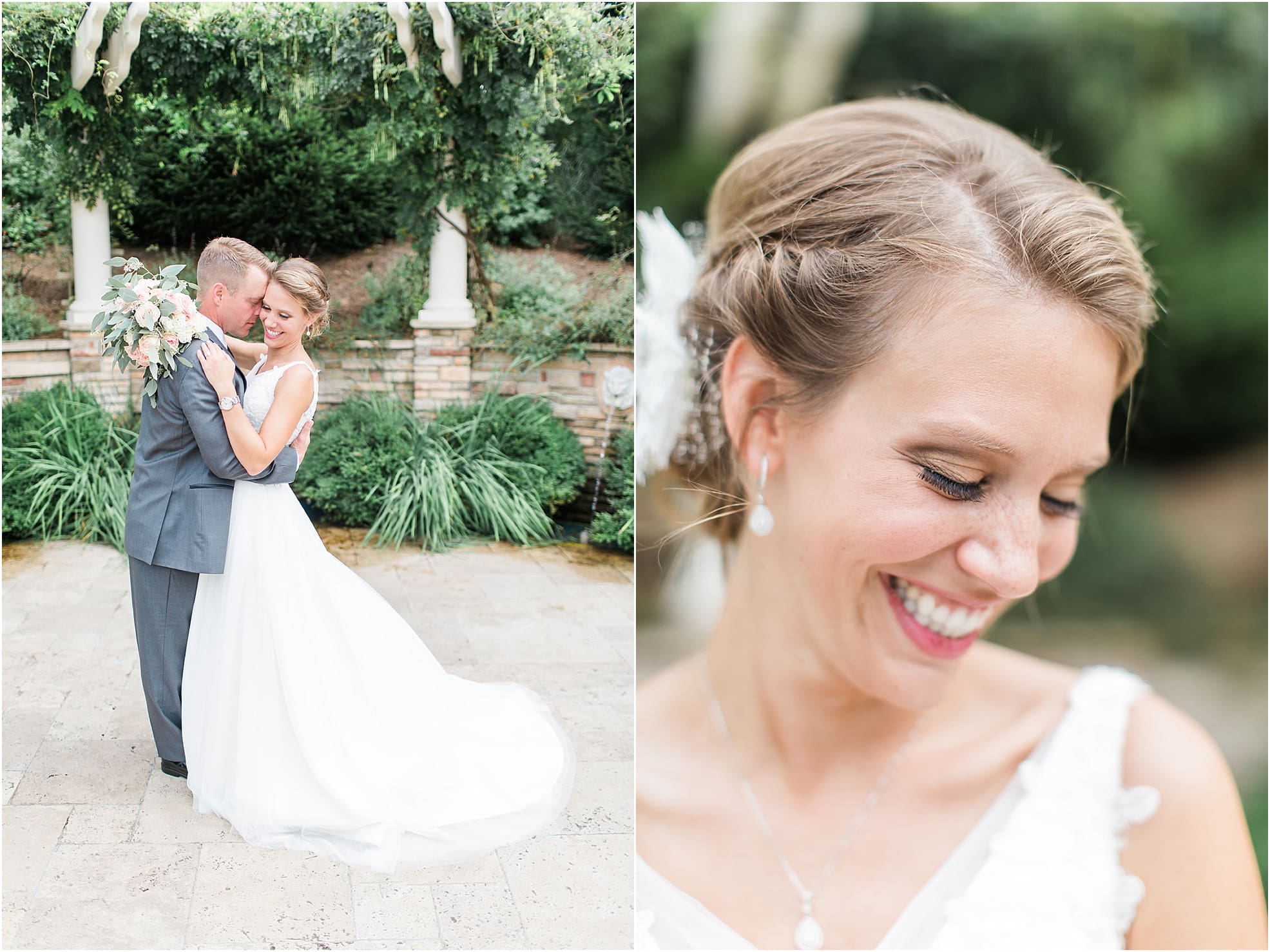 Arielle Peters Photography | Bride and groom under pavilion on wedding day at The Pavilion at Sandy Pines in Demotte, Indiana.