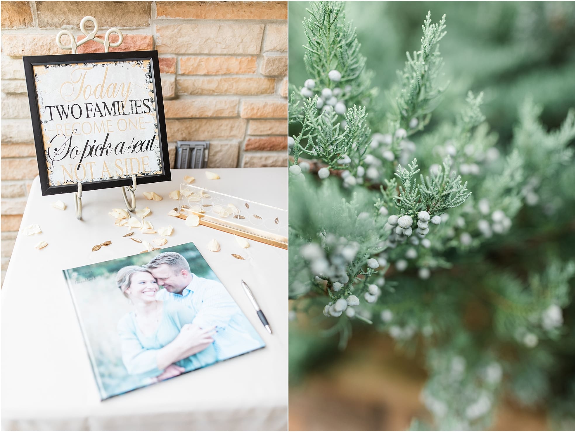 Arielle Peters Photography | Wedding guest book on wedding day at The Pavilion at Sandy Pines in Demotte, Indiana.