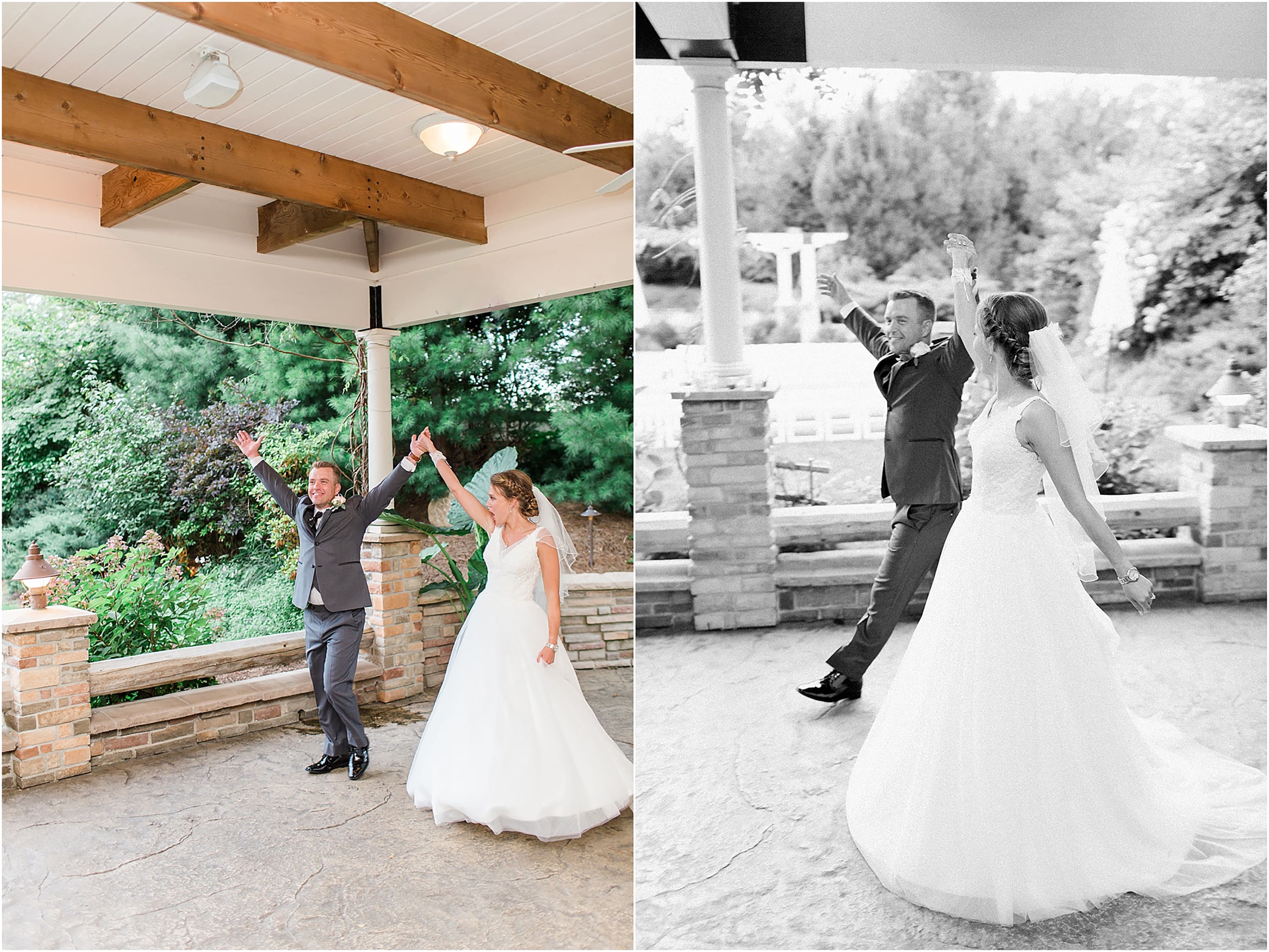 Arielle Peters Photography | Bride and groom entering reception on wedding day at The Pavilion at Sandy Pines in Demotte, Indiana.