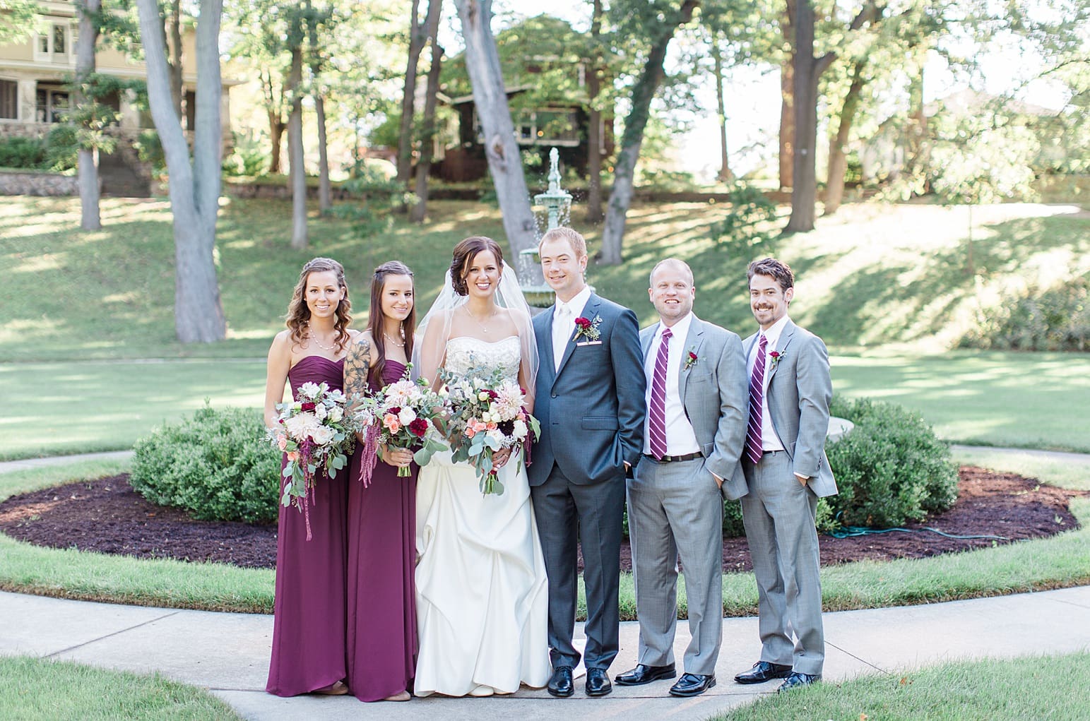 Arielle Peters Photography | Wedding party in park on fall wedding day in Winona Lake, Indiana.