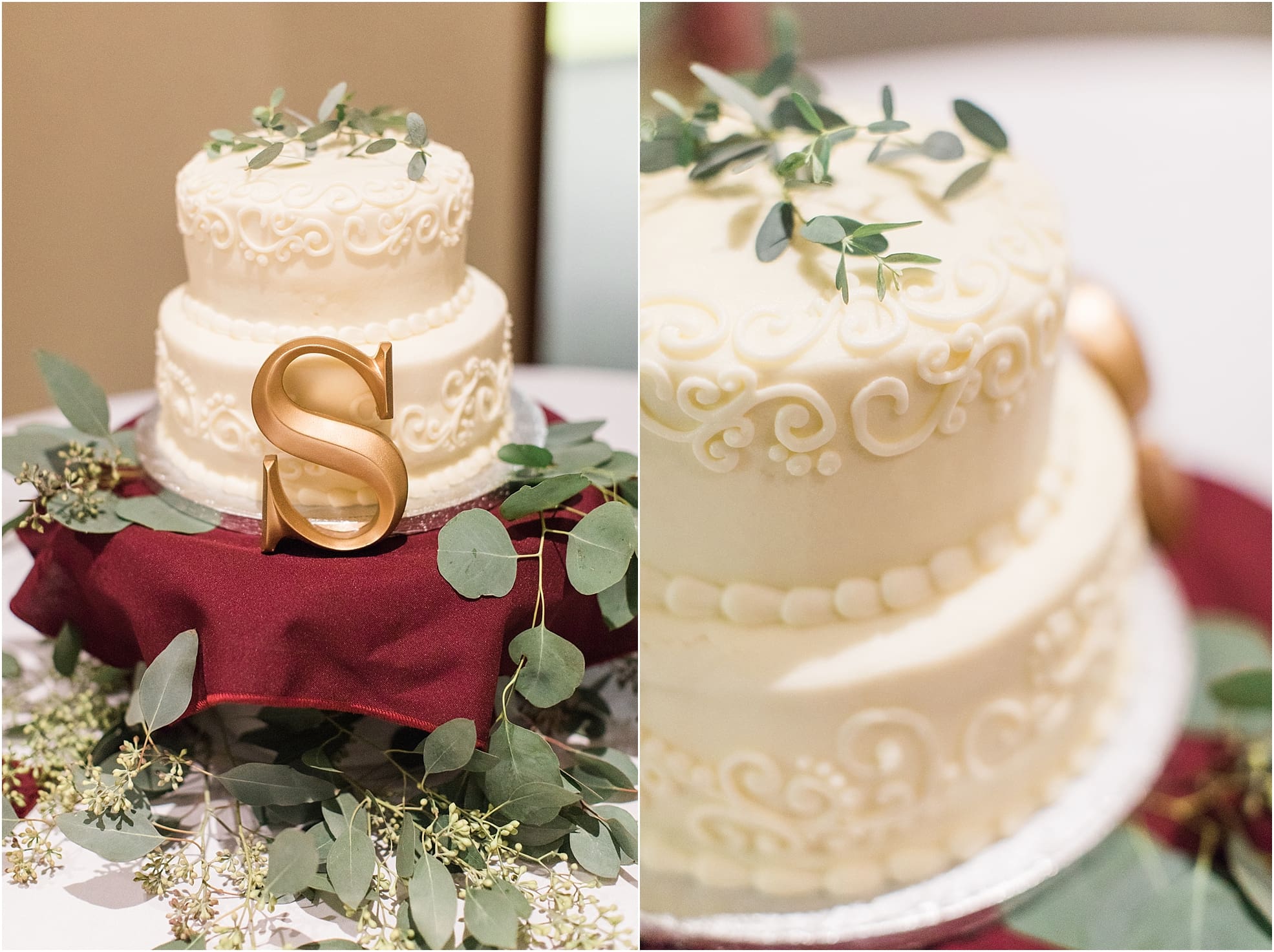 Arielle Peters Photography | Fall wedding table settings and cake on fall wedding day in Winona Lake, Indiana.