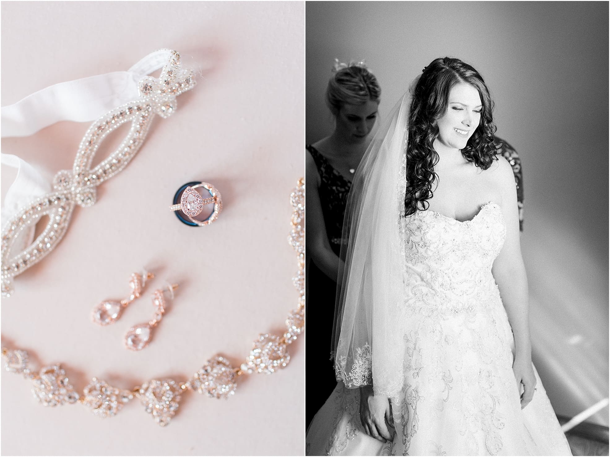 Arielle Peters Photography | Mother of bride helping bride put on wedding dress on wedding day at the Ritz Charles Garden Pavilion in Carmel, Indiana. 