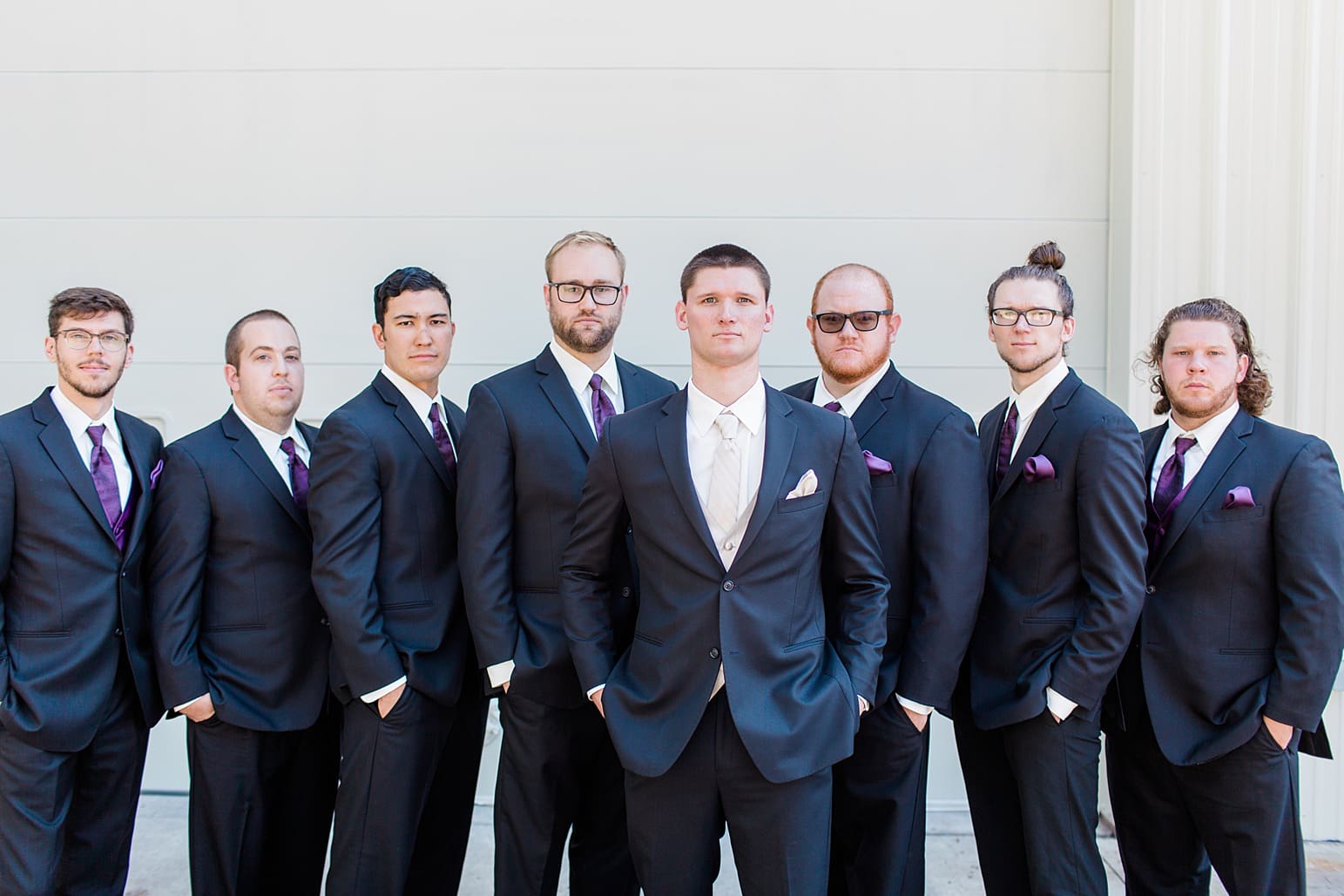 Arielle Peters Photography | Groom and groomsmen outside on wedding day in Carmel, Indiana. 