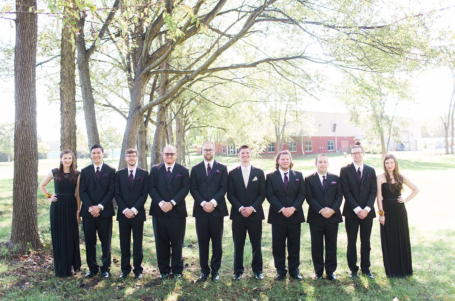 Arielle Peters Photography | Groom and groomsmen outside on wedding day in Carmel, Indiana. 