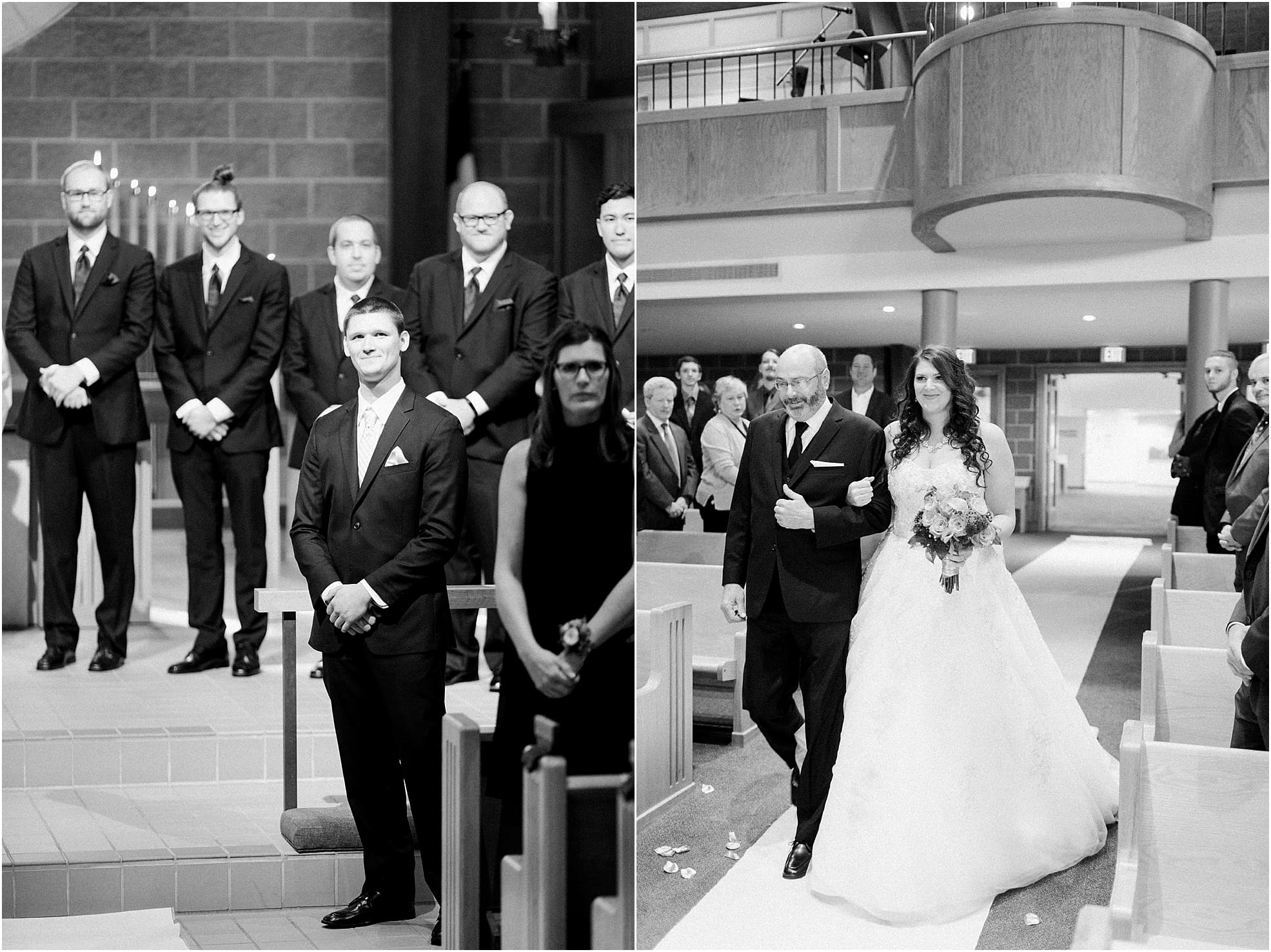 Arielle Peters Photography | Father of bride walking bride down the aisle on wedding day in Carmel, Indiana. 