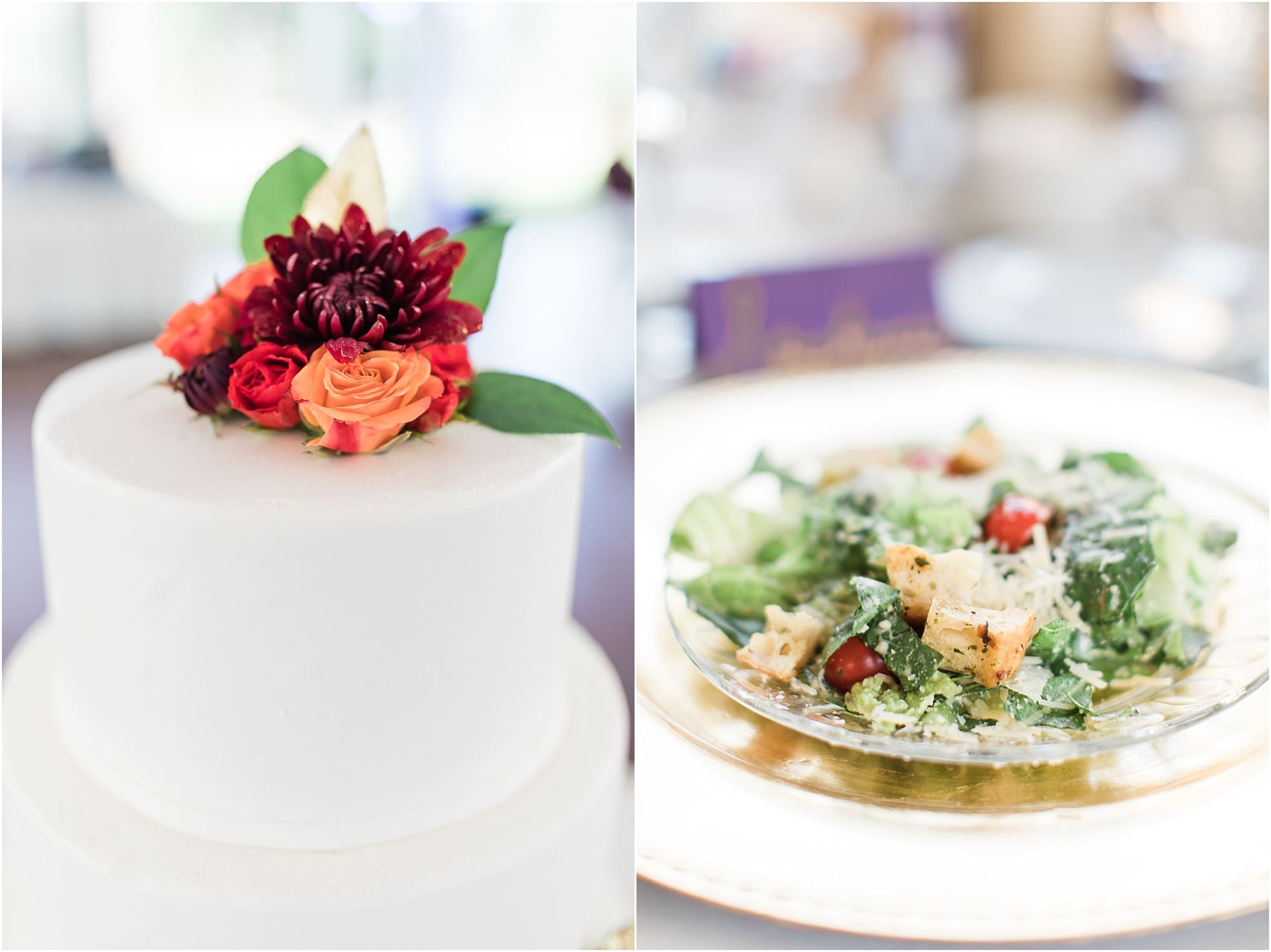 Arielle Peters Photography | Fall wedding table settings and floral arrangements on wedding day at the Ritz Charles Garden Pavilion in Carmel, Indiana. 