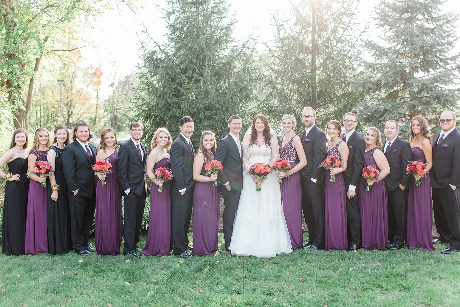 Arielle Peters Photography | Wedding party outside on wedding day at the Ritz Charles Garden Pavilion in Carmel, Indiana. 