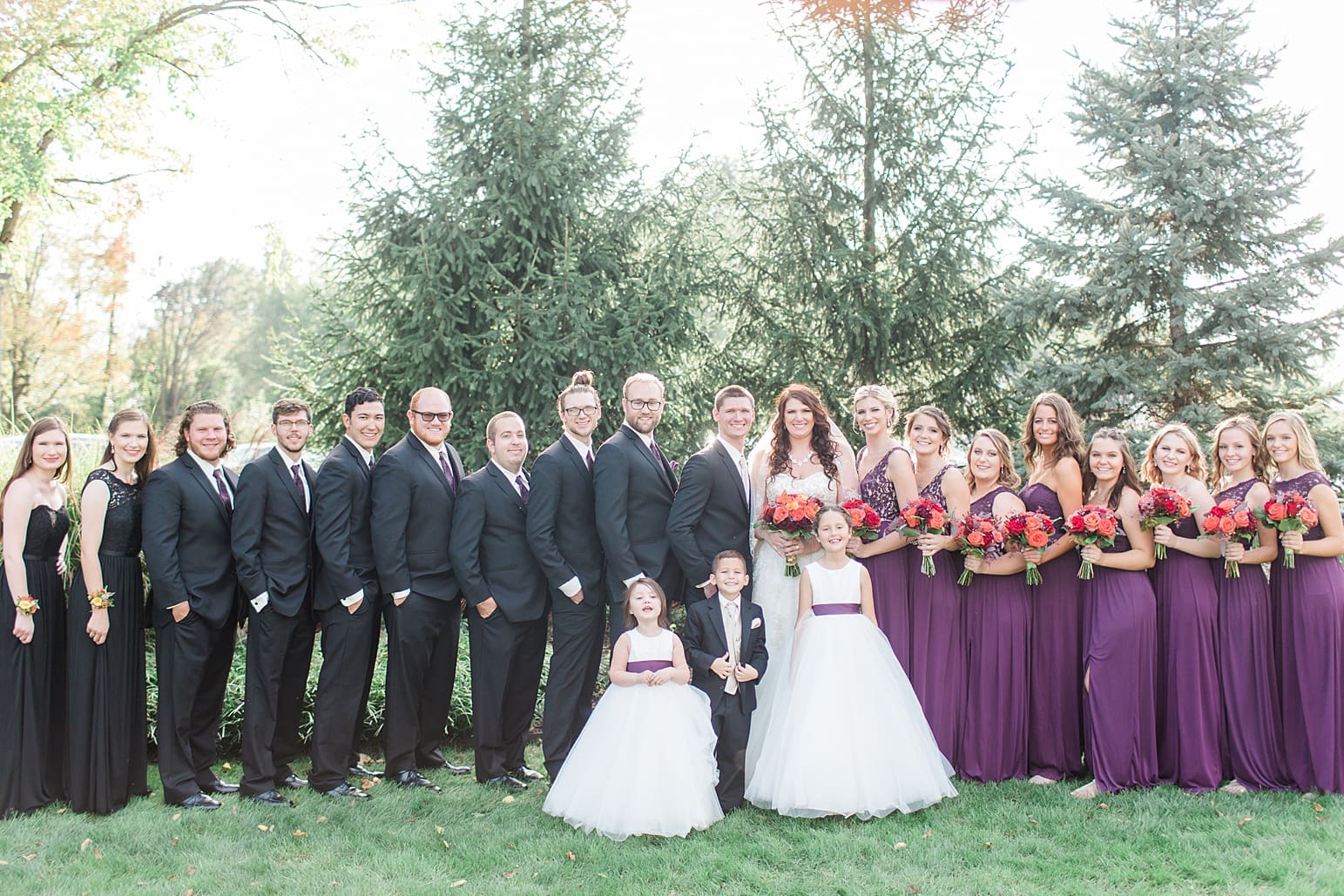 Arielle Peters Photography | Wedding party outside on wedding day at the Ritz Charles Garden Pavilion in Carmel, Indiana. 
