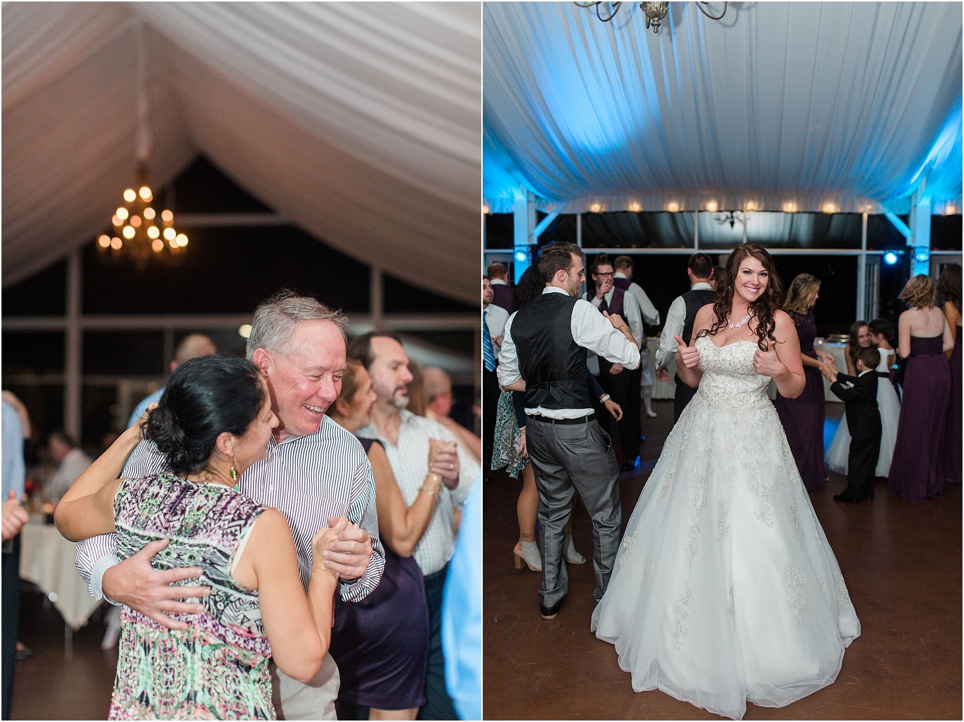 Arielle Peters Photography | Wedding guests dancing at wedding reception on wedding day at the Ritz Charles Garden Pavilion in Carmel, Indiana. 