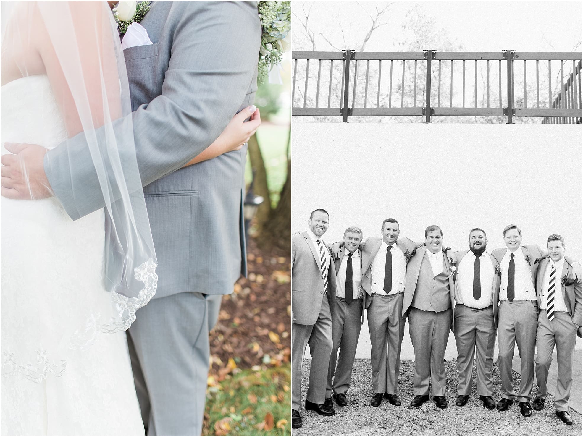Arielle Peters Photography | Bride and groom hugging outside on wedding day in Syracuse, Indiana.