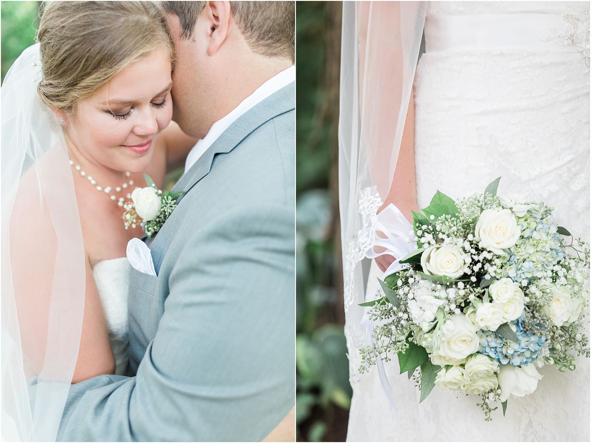 Arielle Peters Photography | Bride and groom laughing next to lake on wedding day in Syracuse, Indiana.