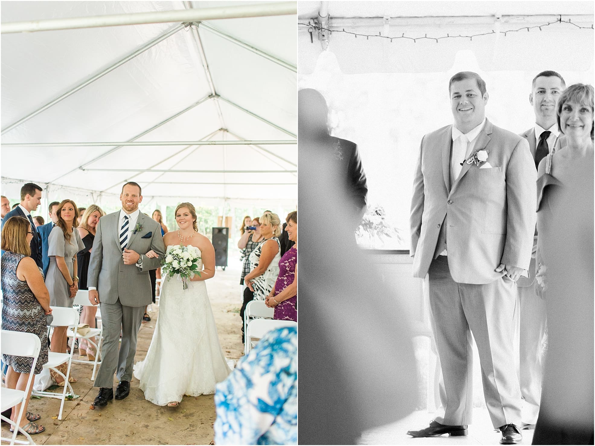 Arielle Peters Photography | Bride walking down the aisle on wedding day in Syracuse, Indiana.