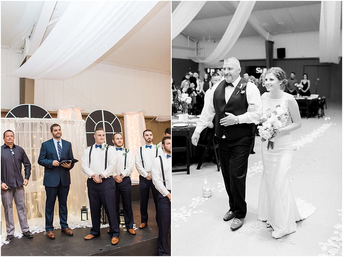 Arielle Peters Photography | Father of bride walking bride down the aisle on wedding day in Huntington, Indiana.