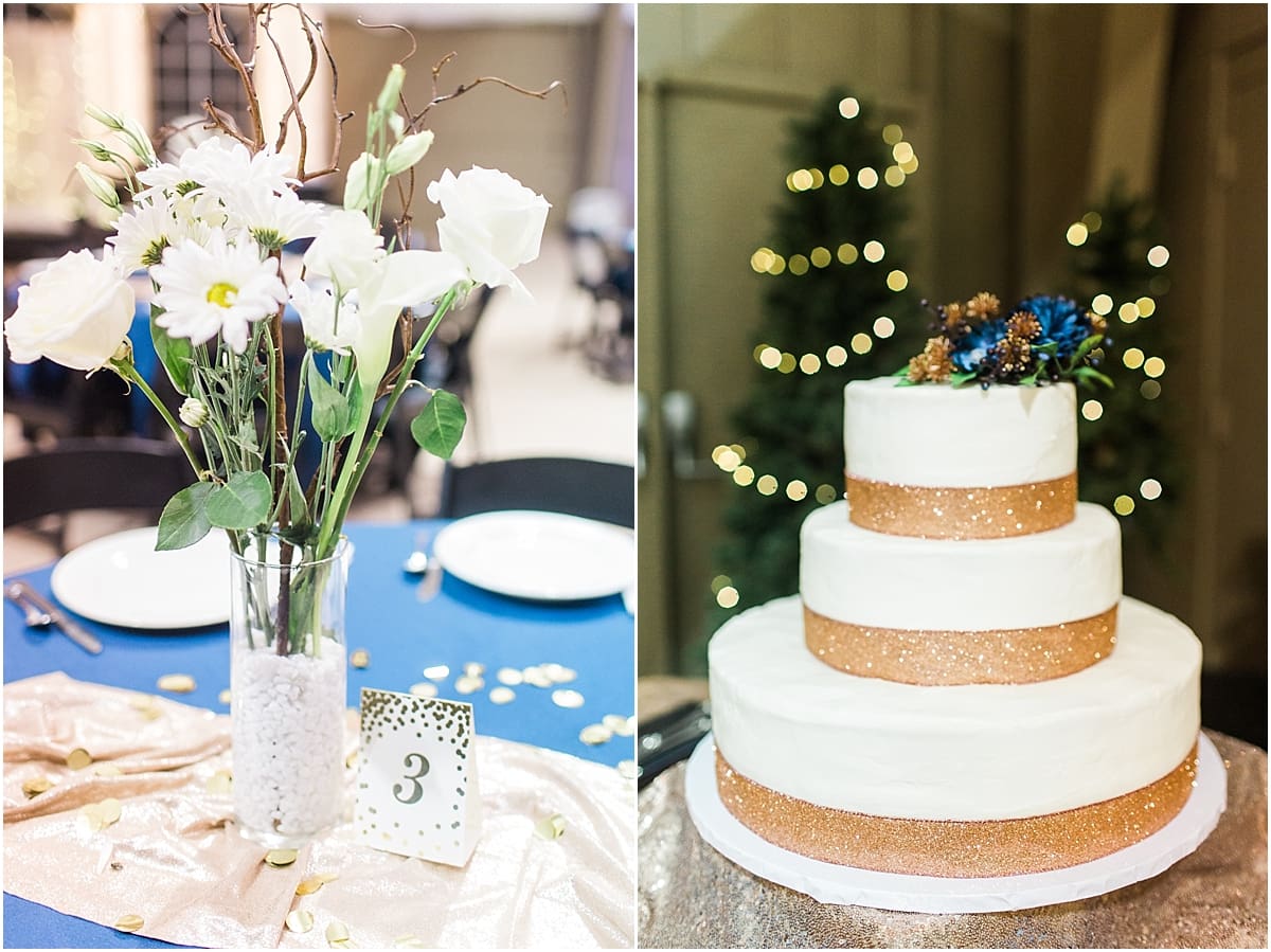Arielle Peters Photography | Wedding reception table settings and floral arrangements on wedding day in Huntington, Indiana.