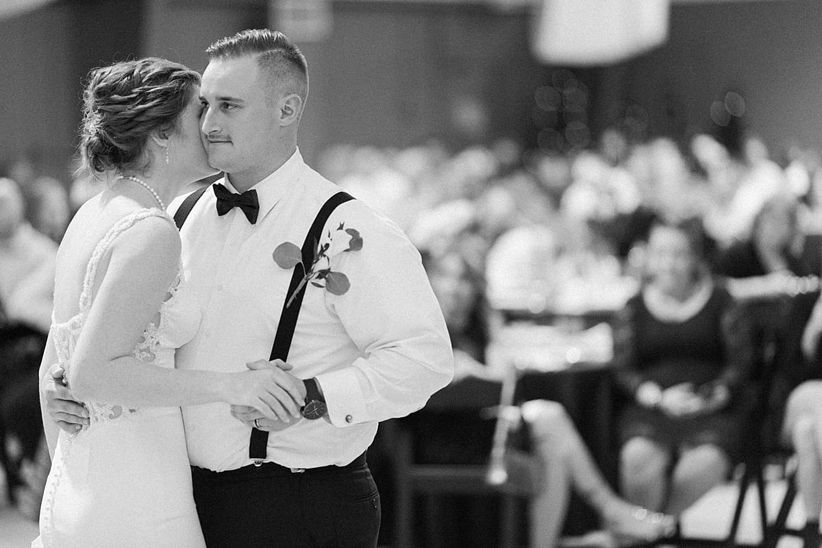 Arielle Peters Photography | Bride and groom sharing first dance at wedding reception on wedding day in Huntington, Indiana.