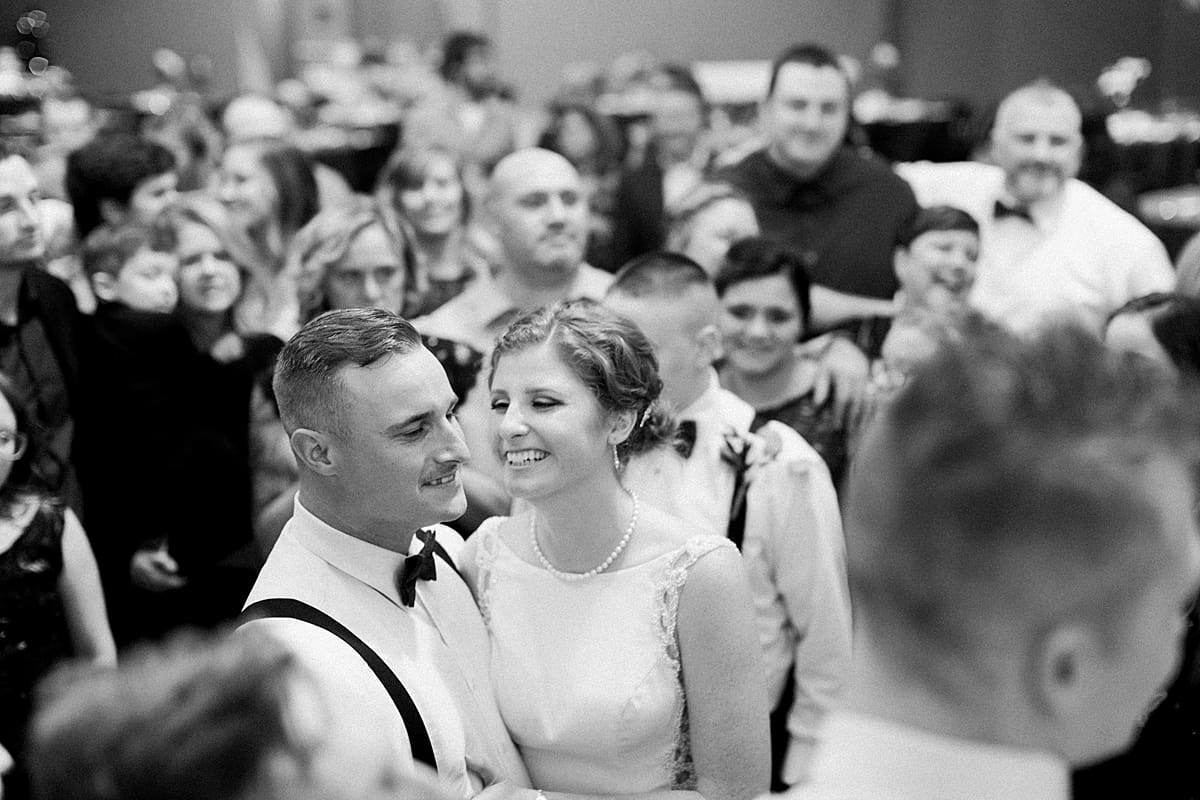 Arielle Peters Photography | Bride and groom sharing first dance at wedding reception on wedding day in Huntington, Indiana.
