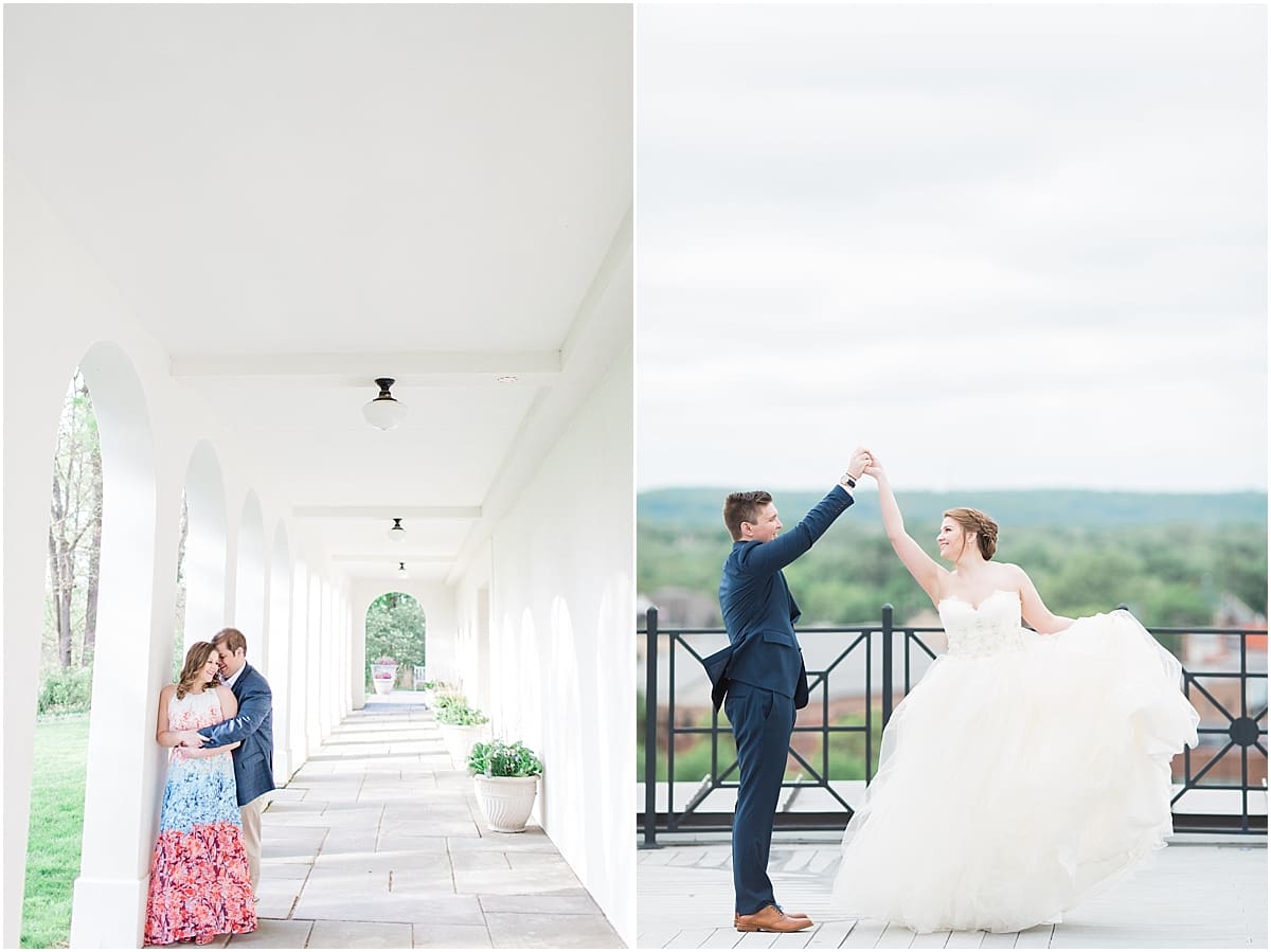 Arielle Peters Photography | Bride and groom dancing on rooftop balcony on wedding day at Loft 310 in Kalamazoo, MI.