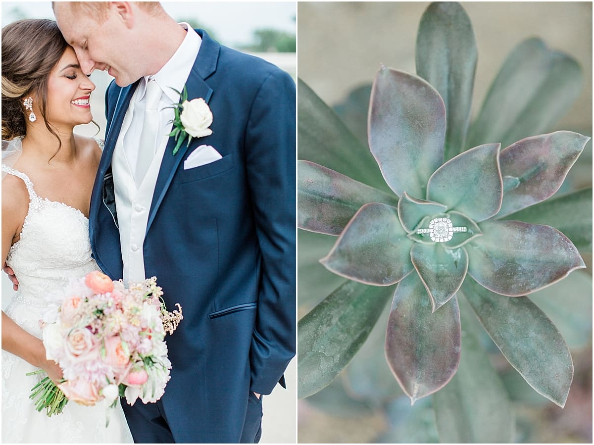 Arielle Peters Photography | Wedding ring on top of succulent on wedding day.