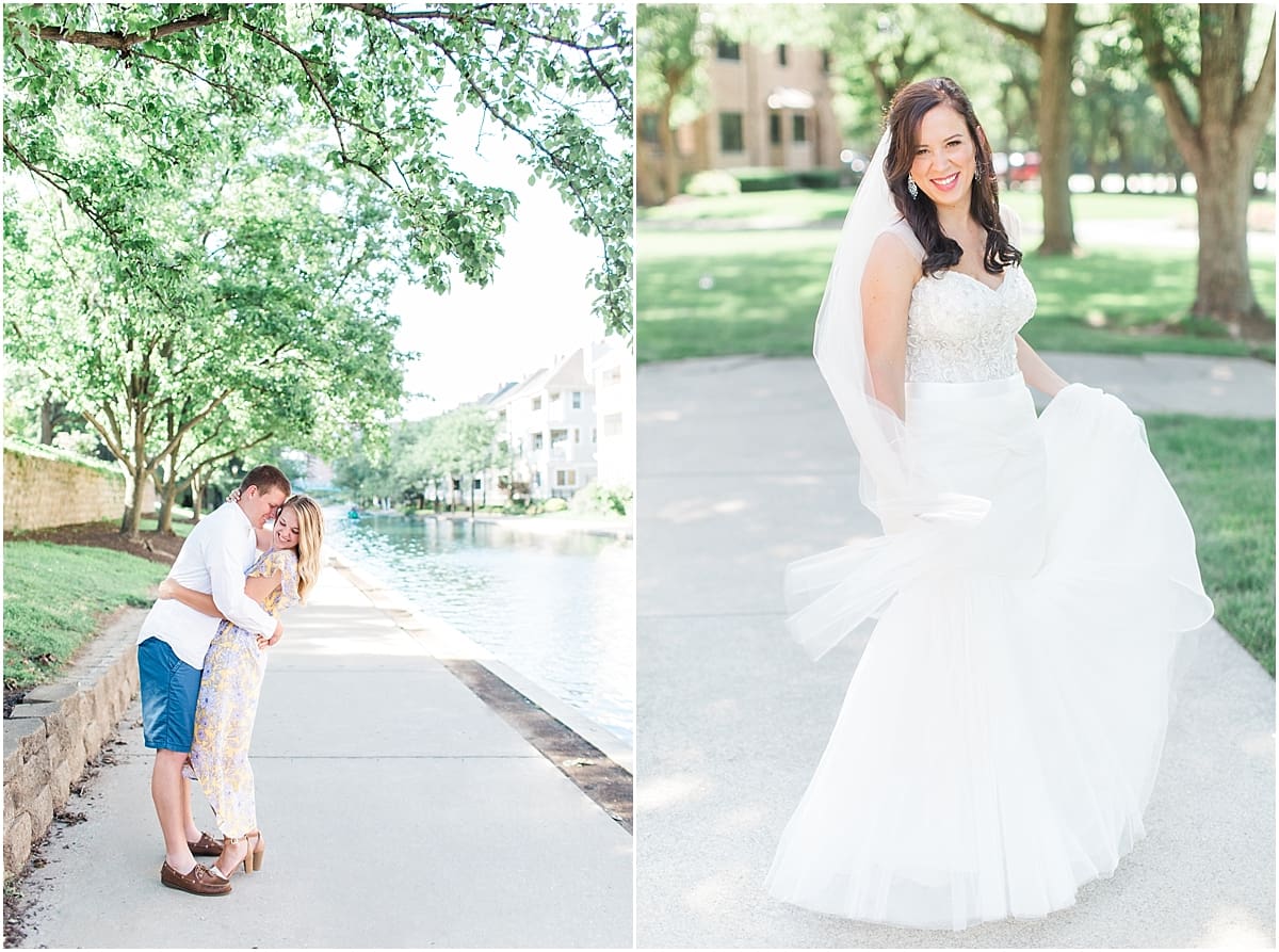 Arielle Peters Photography | Young couple dancing next to the canal taking summer engagement photos.
