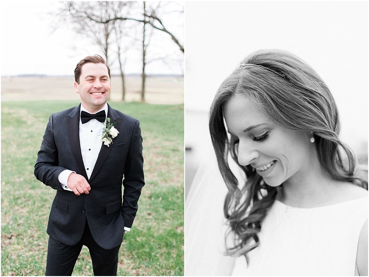Arielle Peters Photography | Bride and groom in field on wedding day at St. Joseph's Farm in Granger, Indiana.