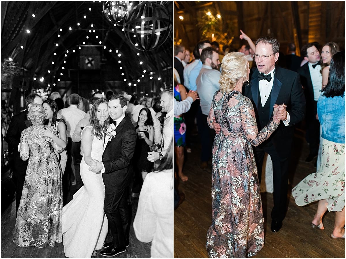  Arielle Peters Photography | Wedding guests dancing at wedding reception on wedding day at St. Joseph's Farm in Granger, Indiana.