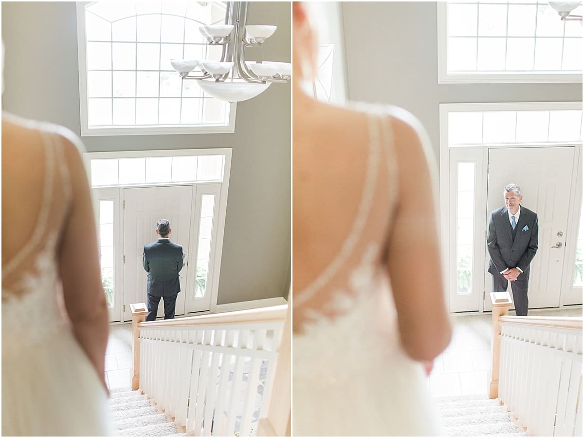 Arielle Peters Photography | Father of bride and bride having first reveal on wedding day in Winona Lake, Indiana. 