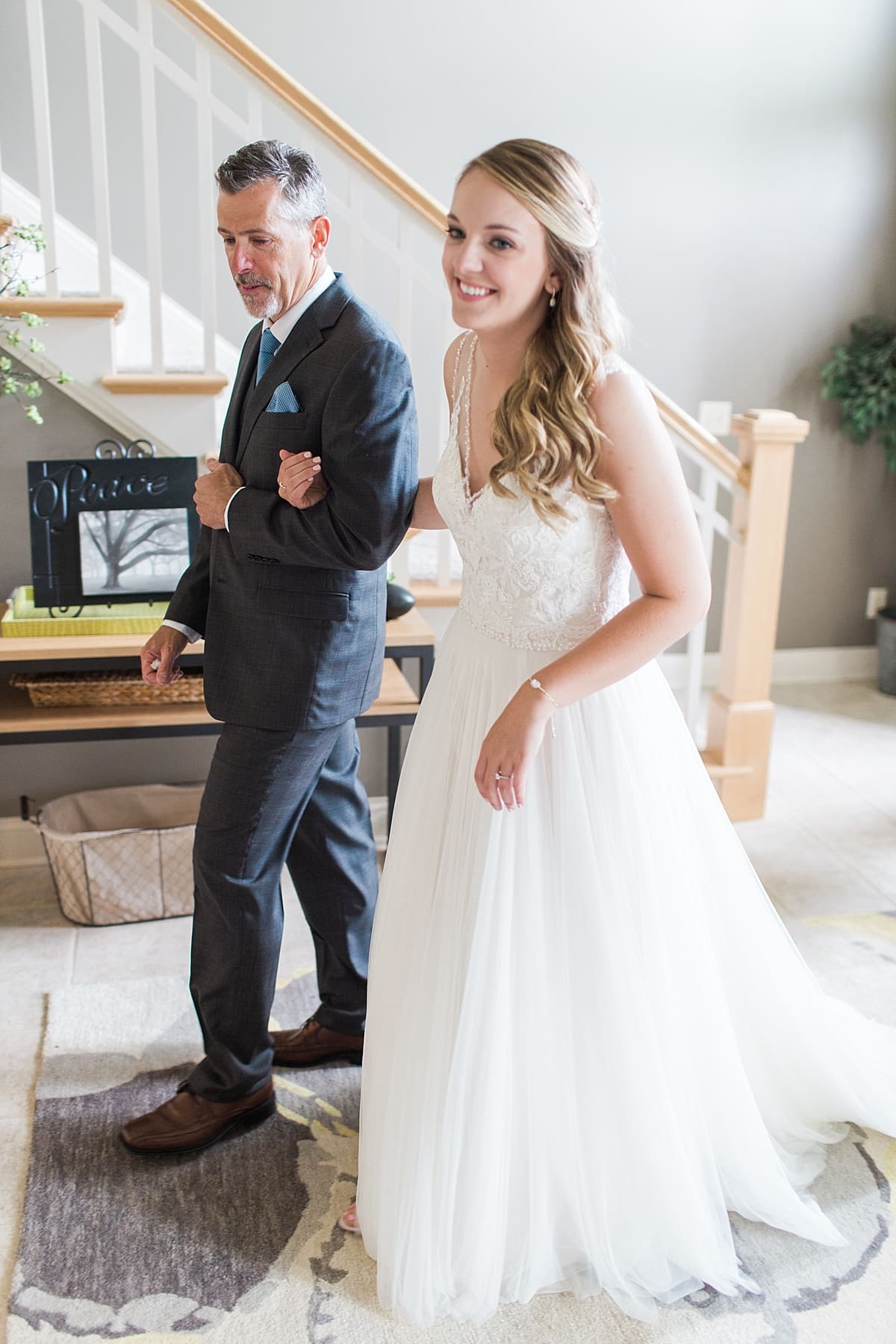 Arielle Peters Photography | Father of bride and bride having first reveal on wedding day in Winona Lake, Indiana. 