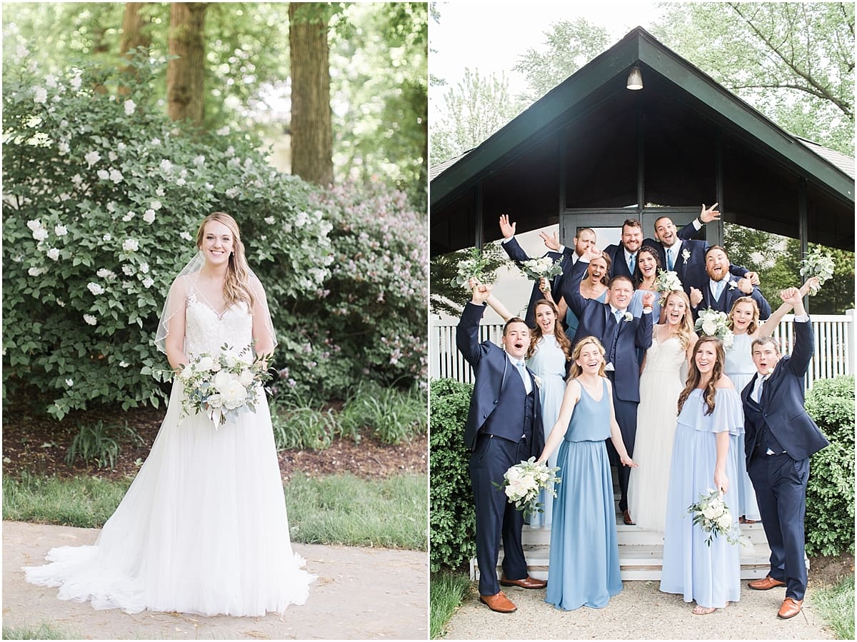 Arielle Peters Photography | Wedding party cheering outside on wedding day in Winona Lake, Indiana. 