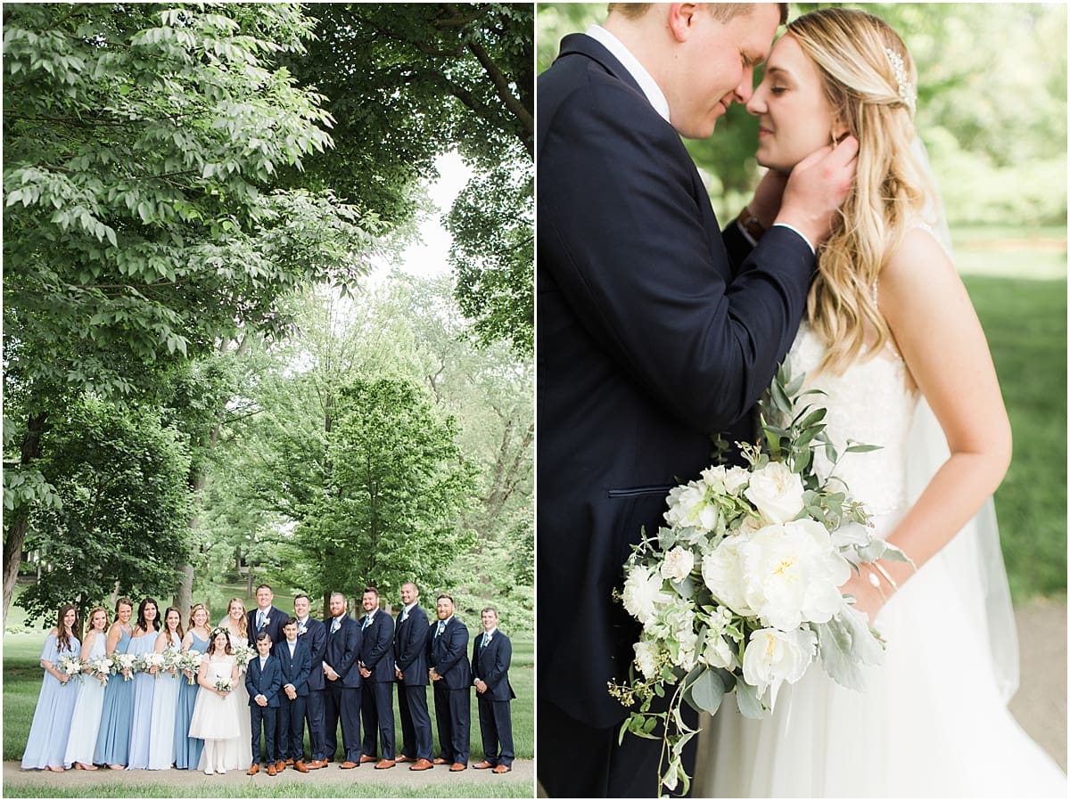 Arielle Peters Photography | Wedding party under large trees on wedding day in Winona Lake, Indiana. 