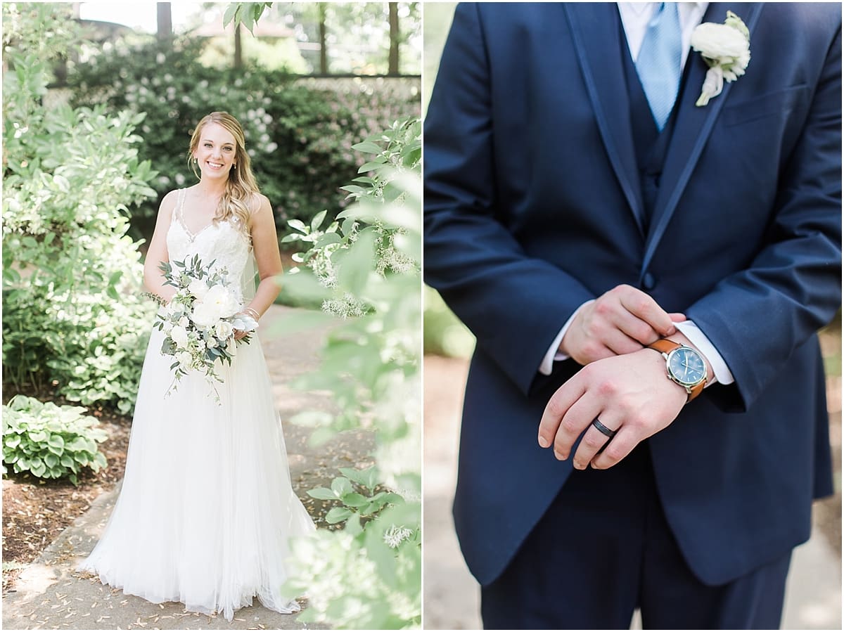 Arielle Peters Photography | Bride and groom outside under tunnel of trees on wedding day in Winona Lake, Indiana. 
