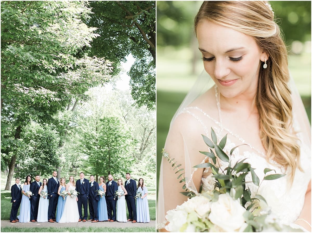 Arielle Peters Photography | Wedding party under large trees at home on wedding day in Winona Lake, Indiana. 