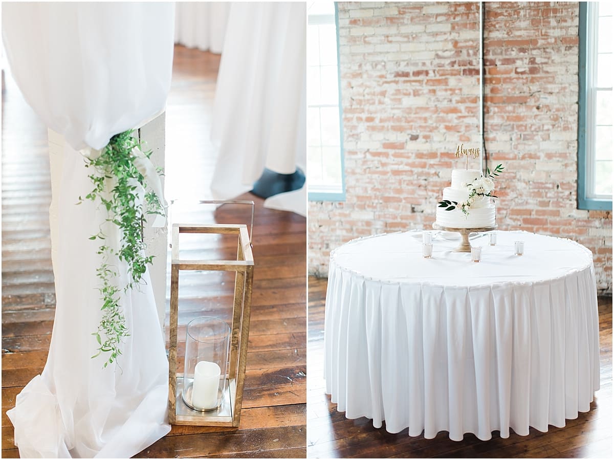 Arielle Peters Photography | Wedding reception table settings and floral arrangements on wedding day at Bread & Chocolate in Goshen, Indiana.