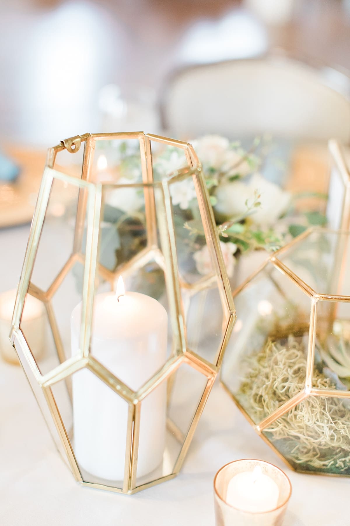 Arielle Peters Photography | Wedding reception table settings and floral arrangements on wedding day at Bread & Chocolate in Goshen, Indiana.