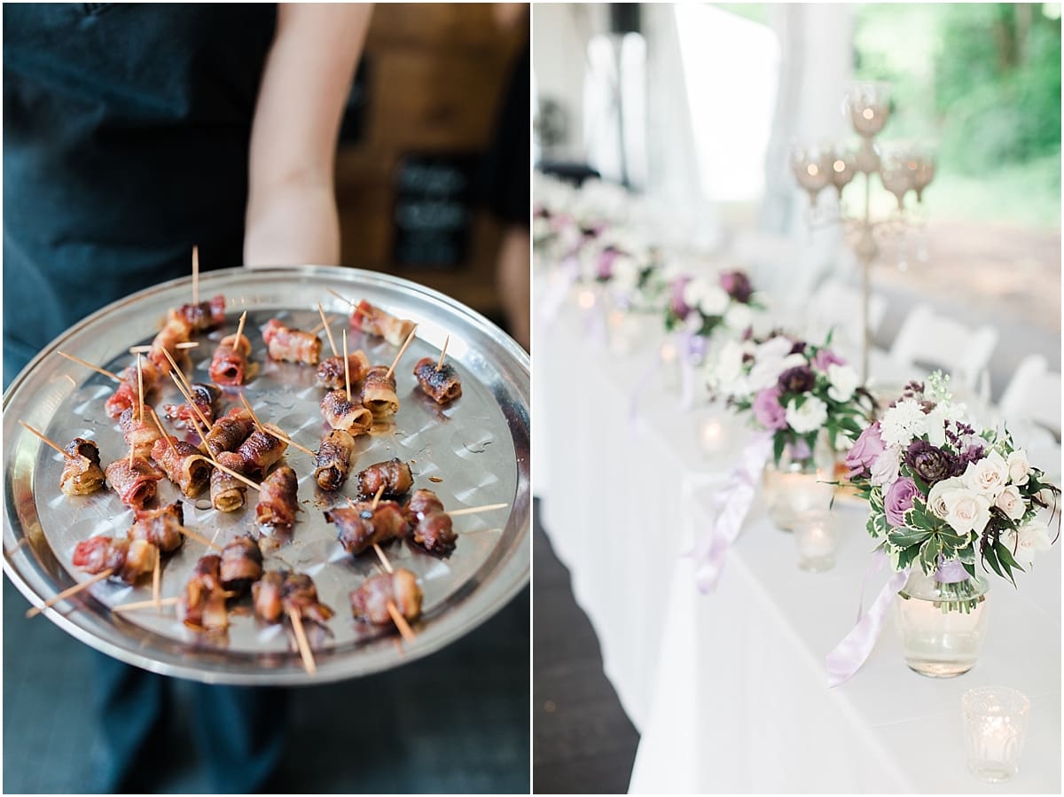  Arielle Peters Photography | Outdoor tent wedding reception table settings and floral arrangements at The Morris Estate in Niles, Michigan.