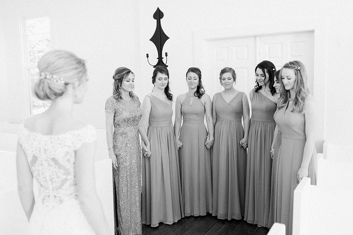  Arielle Peters Photography | Bride and bridesmaids having first reveal on wedding day at The Morris Estate in Niles, Michigan.