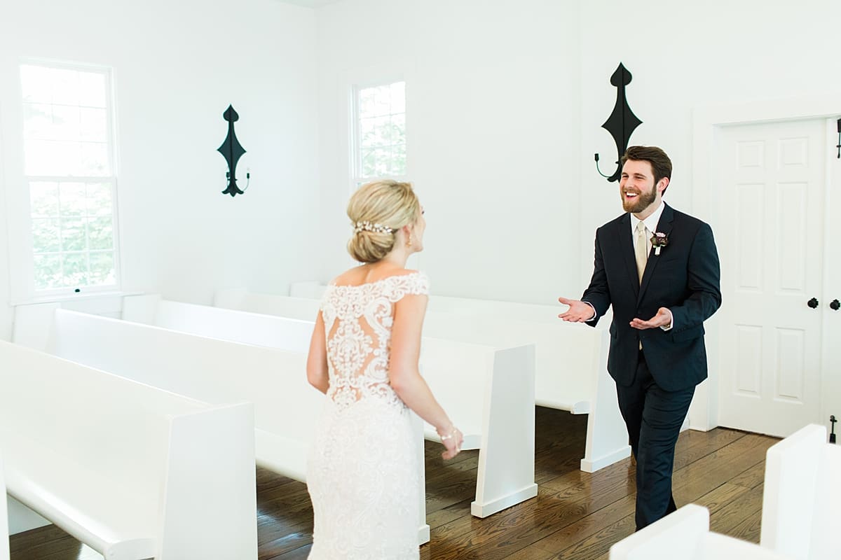  Arielle Peters Photography | Bride and groom doing first reveal on wedding day at The Morris Estate in Niles, Michigan.