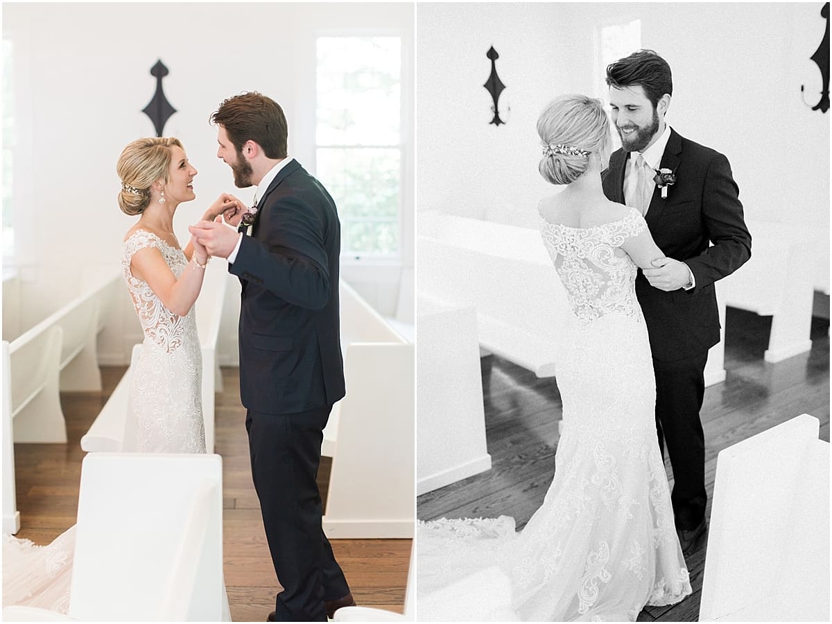  Arielle Peters Photography | Bride and groom doing first reveal on wedding day at The Morris Estate in Niles, Michigan.