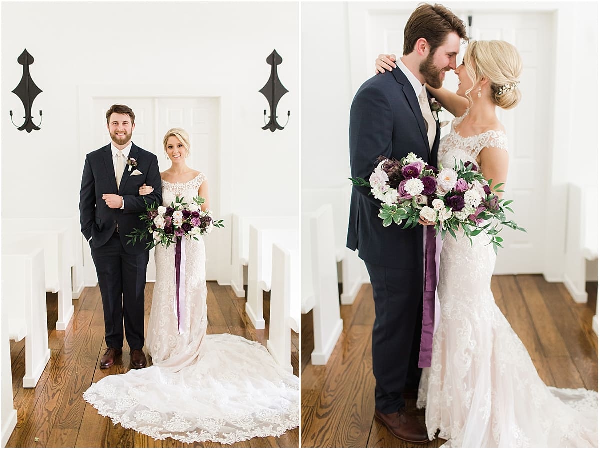  Arielle Peters Photography | Bride and groom inside church on wedding day at The Morris Estate in Niles, Michigan.