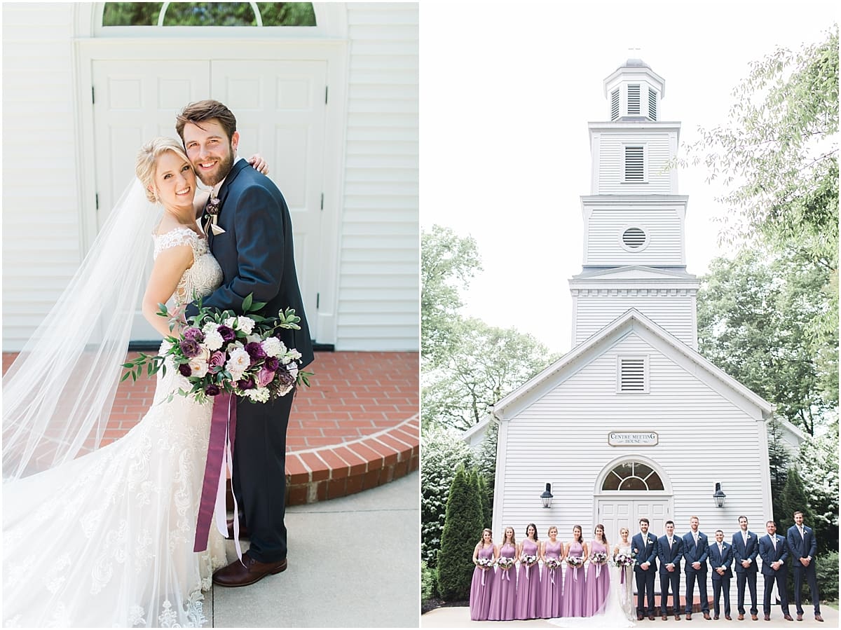  Arielle Peters Photography | Wedding party outside church steeple on wedding day at The Morris Estate in Niles, Michigan.